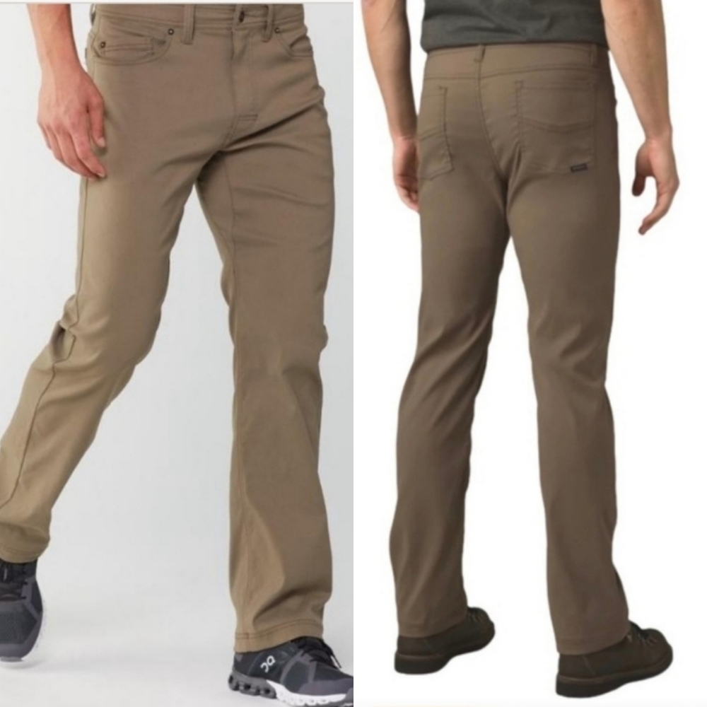 prAna Brion Slim Fit 32Wx34L Tan Chino Hiking Pants